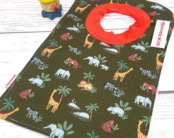 Safari Pullover Bib: Large Cotton Toddler Bib, Special Needs