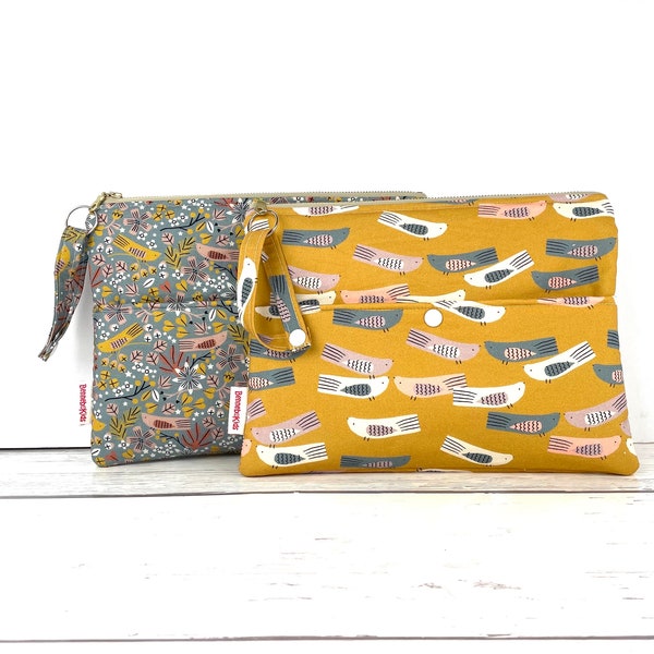 Diaper Clutch - Diaper Bag - Wet Bag - Baby Shower Gift - Waterproof Diaper Bag - Nappy Bag - Cosmetic Bag - Yellow Bag - Yellow Baby Bag