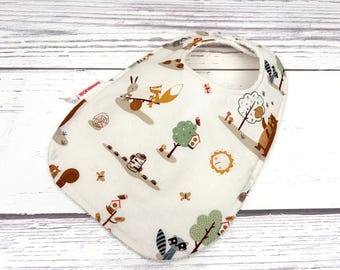 Woodland Baby Bib Set - Cotton Terry Cloth Snap Bibs