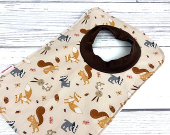 Woodland Pullover Bib, Cotton Terry Cloth Over-the-Head Baby Bib