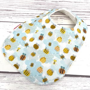 Baby Bee Bib - Yellow baby Bib - Gender Neutral Baby Bib - Newborn Baby Bib - Bib for Boys - Bib with Snaps - Gift For Newborn - Handmade