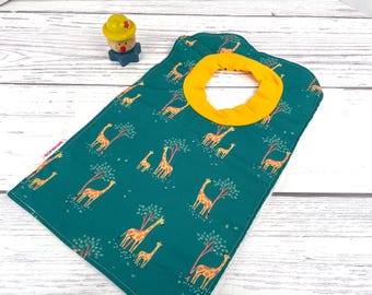 Giraffe Pullover Bib: Large Cotton Toddler Bib, Special Needs