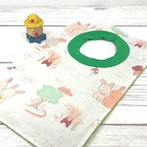 Bunny Baby Pullover Bib - Thick Large Baby Bib - Large Special Needs Bib - Fits 9 Months Plus - Terry Towel Bib - Baby Bibs Girls - # 148