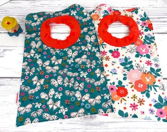 Flower Pullover Bib: Cotton Terry Cloth, Special Needs Toddler Bib