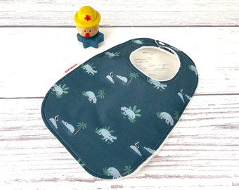 Hippo Safari Baby Bib, Cotton Terry Cloth Bib