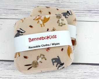 Reusable Baby Wipes, Kids Lunchbox Napkins, Cotton Terry Cloth