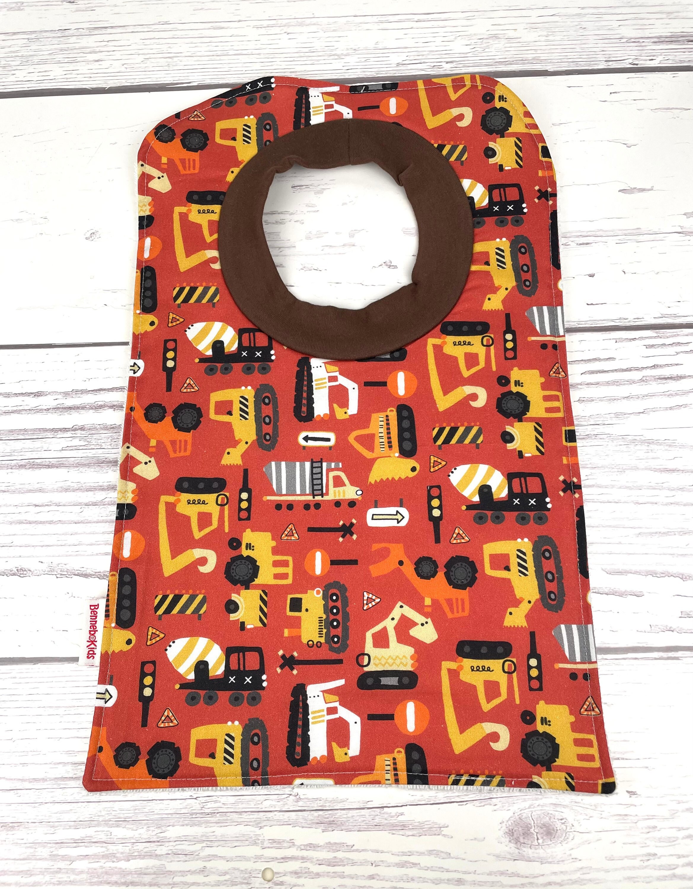 Toddler Construction Vehicle Bib Tractor Bib Pullover Bib Large Toddler