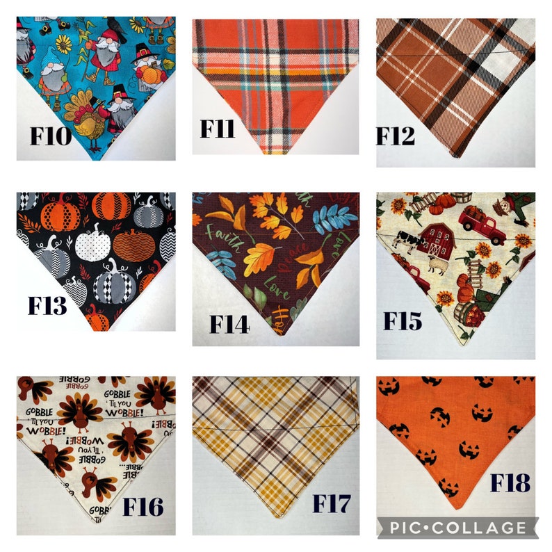 Fall Dog Bandanas, Over the Collar Dog Bandana, Halloween Print, Fall