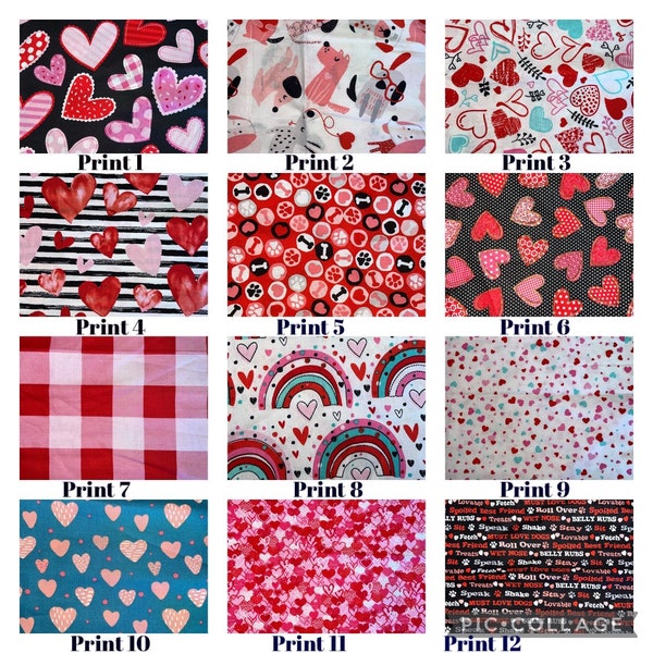 Valentine theme dog bandanas/over the collar dog bandana/ Heart print/ Cupid print/ Seasonal print/Valentines print