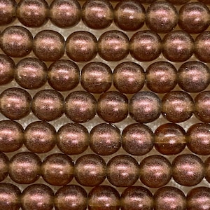 Starman Czech 6mm Cosmic Twinkle Smoky Topaz Beads/Druks 50/Strand