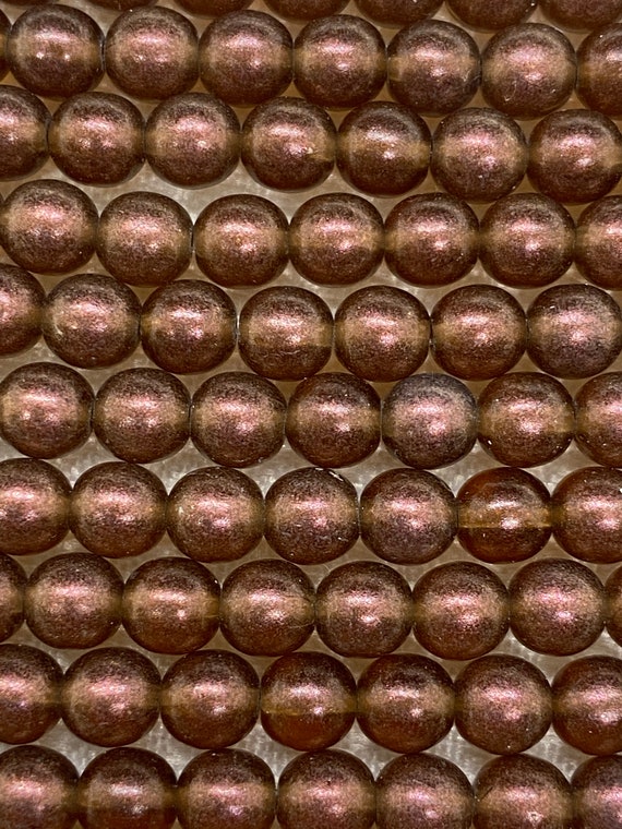 Starman Czech 6mm Cosmic Twinkle Smoky Topaz Beads/druks 50/strand