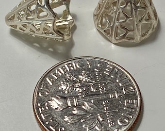 Vintage .925 Sterling Silver Bead Cones/Caps, 2\Pk