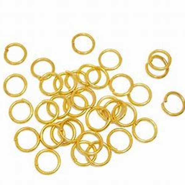 Helby Open GoldPlate Jumprings, 3mm oval, 4mm, 5mm, 6mm, 8mm, 10mm Round, 25/pk and 100/pk