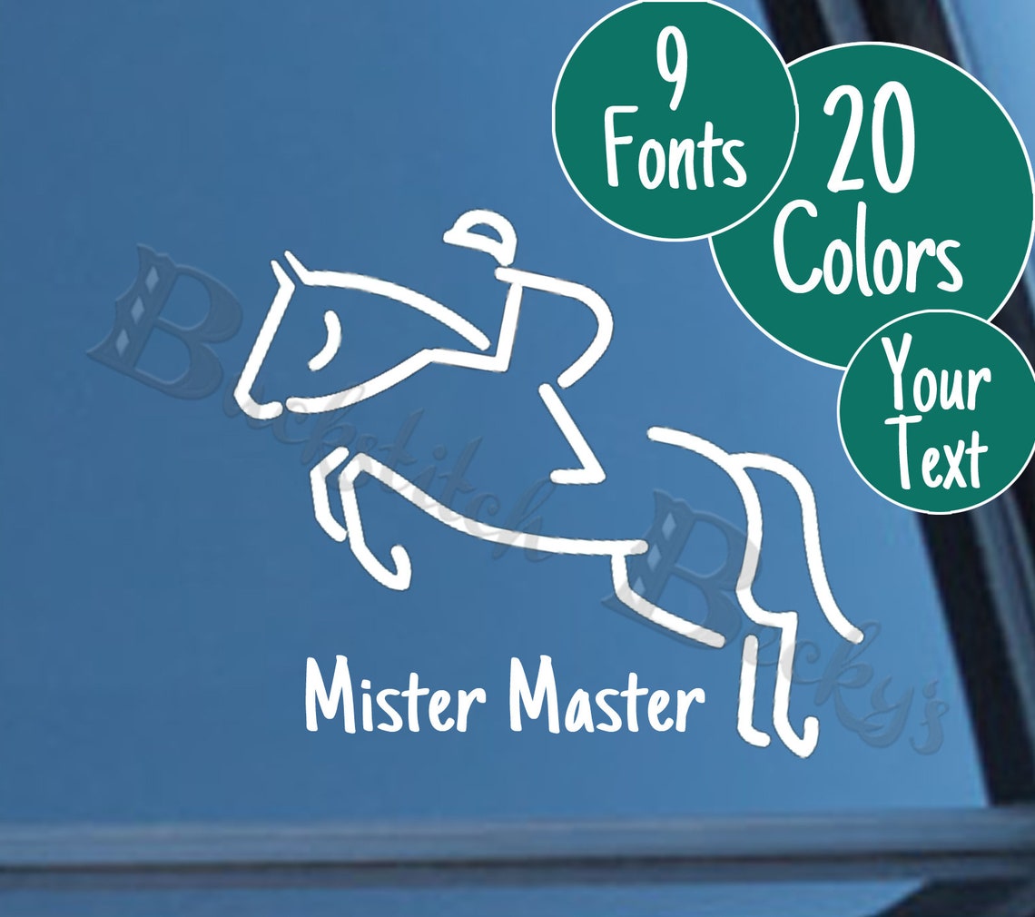 Personalized Jumping Horse Decal Sticker Etsy