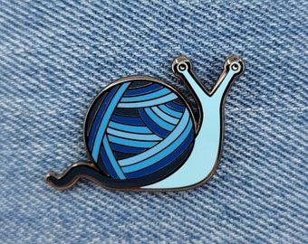 Crafty Snail Denim Enamel Pin | Hard Enamel Lapel Pin