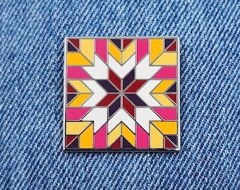 Starburst Quilt Block Enamel Pin | Arizona Sky