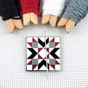 Needle Minder Wyoming Valley Quilt Block | Hard Enamel