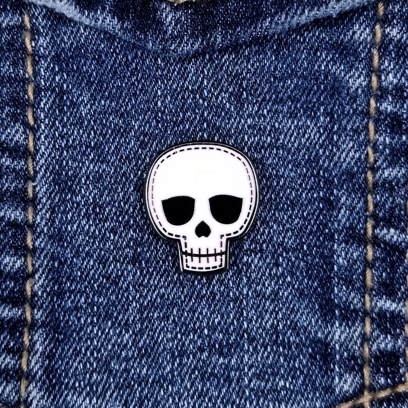 Skull Sister Hard Enamel Pins Double Post Back image 8