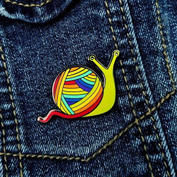 Crafty Snail Rainbow Enamel Pin | Hard Enamel Lapel Pin