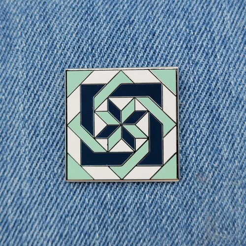 Pinwheel Star Quilt Block Pin Hard Enamel Lapel Pin Etsy