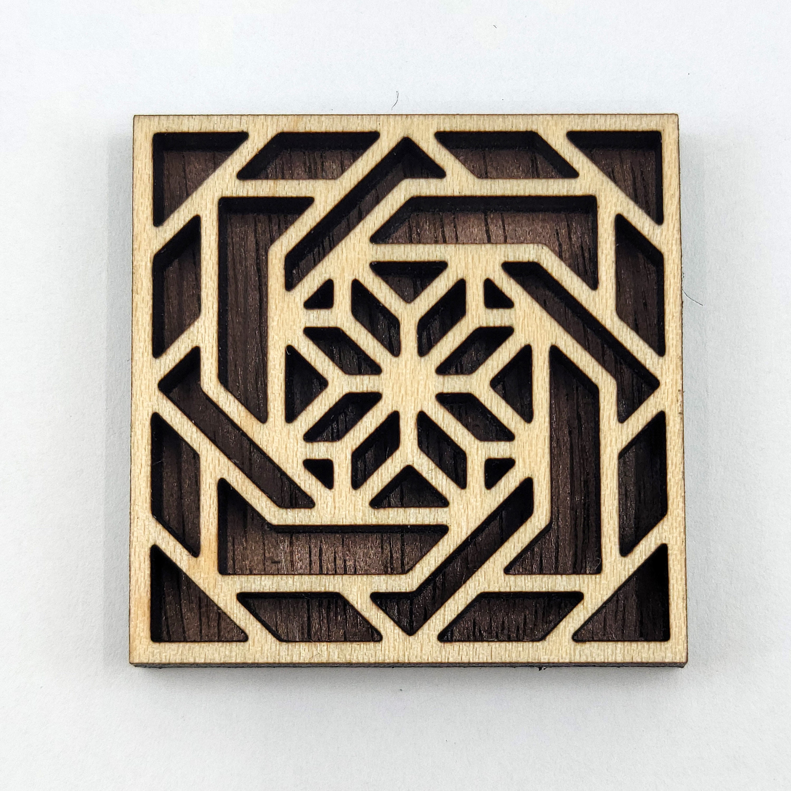 Wood Needle Minder Quilt Block Labyrinth Star Maple and Etsy