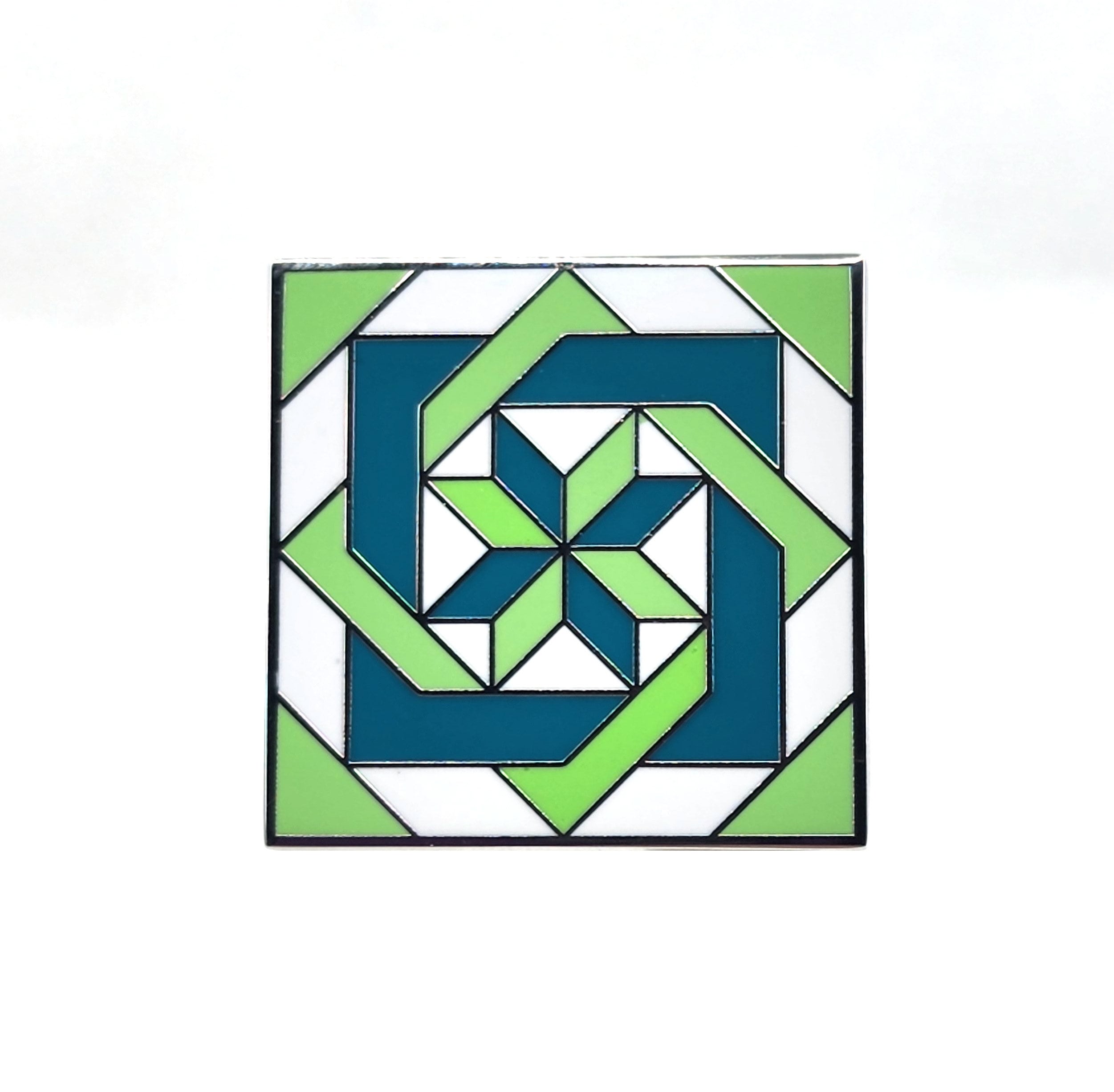 Juniper Labyrinth Star Quilt Block Needle Minder Hard Enamel Etsy