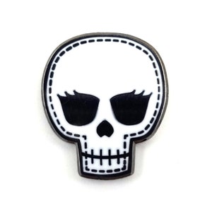 Skull Sister Hard Enamel Pins Double Post Back Small Sister Skull