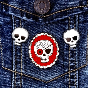 Skull Sister Hard Enamel Pins Double Post Back image 1