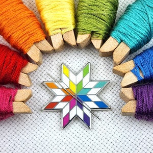 Funkelnder Stern Nadelmagnet | Regenbogen