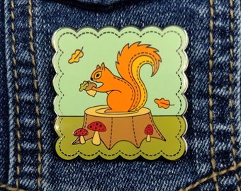 Hunter Squirrel Enamel Pin