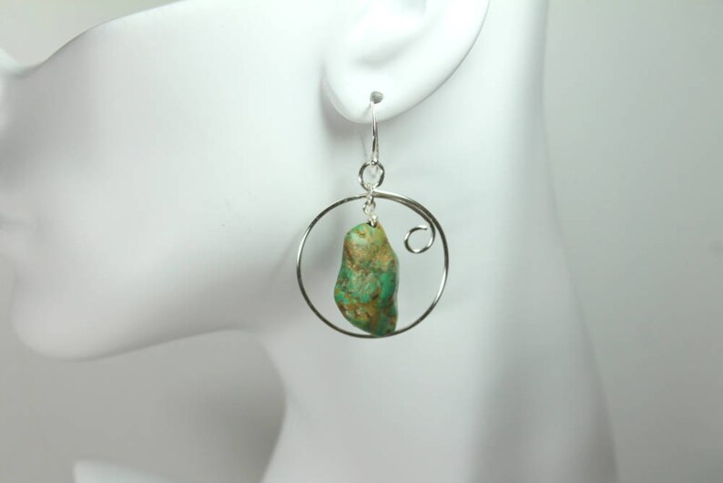 trueBrowns Silver Tone Turquise Stone Earrings main image 1