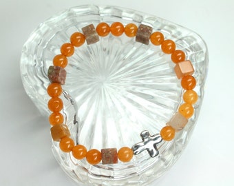 Quartzite Gemstone Stretch Bracelet, Yoga Bracelet, Beaded Gemstone Bracelet, Simple Bracelet, Healing and Protection