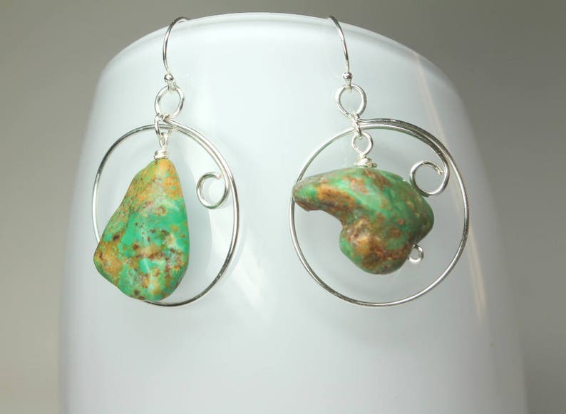 trueBrowns Silver Tone Turquise Stone Earrings main image 0