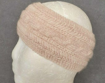 Multiple colors - cashmere hand knitted headband headwrap ear warmer women's cable