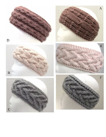 Handmade cashmere lined chunky knit winter ear warmer headband one of a kind Handmade Cashmere Knit Headband: Winter Ear Warmer - Etsy main image 2