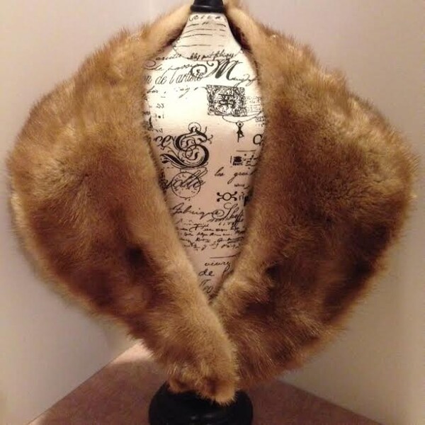 1950's Vintage Mink Collar, vintage collar, vintage fur collar, brown mink collar