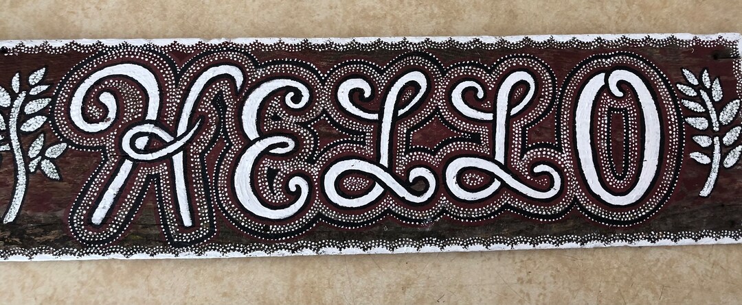Hello - Rustic Barn Wood Sign - Etsy