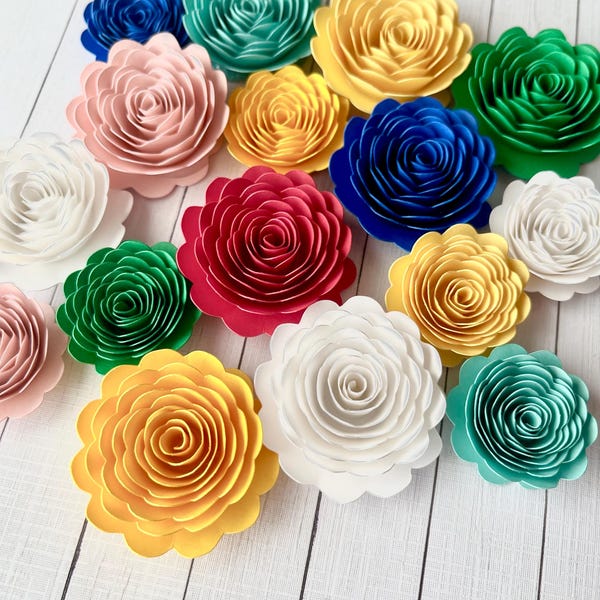 24 pieces Rolled Paper Flower, approx. 1 inch to 2 inch wide