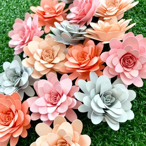 20pcs Rolled Paper Flowers, 1.50 inches wide or approx. 2 inches wide, Loose paper flowers, No stem