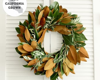 Fresh Handmade Wreath - Magnolia + Olive Branch Wreath