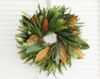 Fresh Handmade 12" Cozy Cottage Wreath - Greenery Wreath for - Front Door – Home Décor - House Warming - Holiday Gift - Christmas Décor