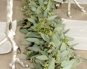 Handmade Fresh Seeded Eucalyptus Greenery Garland – 6 feet for wedding, home decor, holiday party