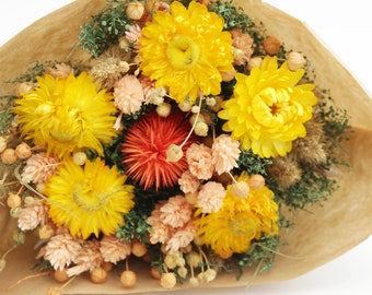 Chloé (Yellow) | Bundle of Joy Bouquet | Air-dried Preserved Wild Flower Bunch – Gift for her, Home Décor, Wedding