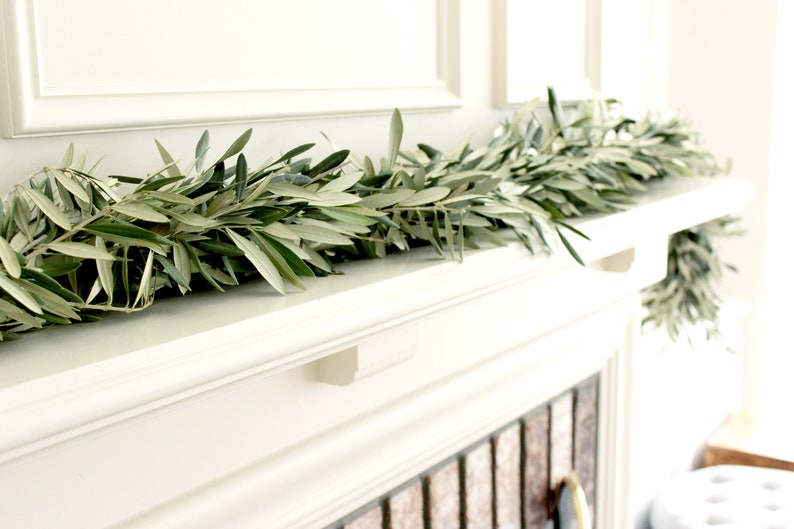 Handmade Fresh Olive Branch Greenery Garland 6 feet for Home Wedding Holidays Fall & Winter Table Décor image 4