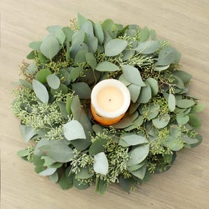 Fresh Seeded Eucalyptus Wreath, Natural Greenery, Elegant Front Door & Wedding Style, 12" 16" 20" 24" image 10