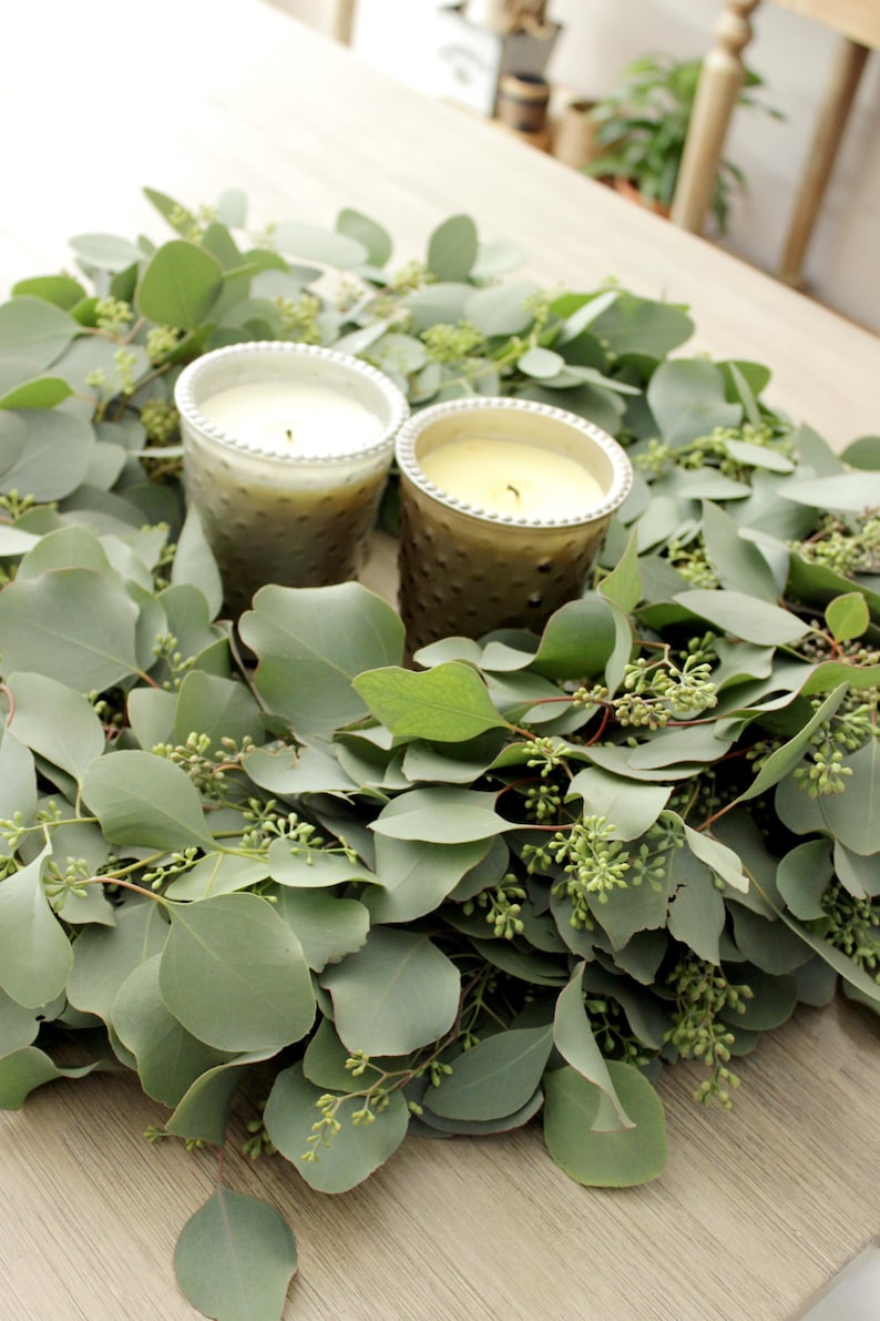 Fresh Seeded Eucalyptus Wreath, Natural Greenery, Elegant Front Door & Wedding Style, 12" 16" 20" 24" image 14