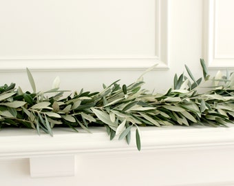 Handmade Fresh Olive Branch Greenery Garland – 10 feet for Home – Wedding - Holidays - Fall & Winter - Table Décor