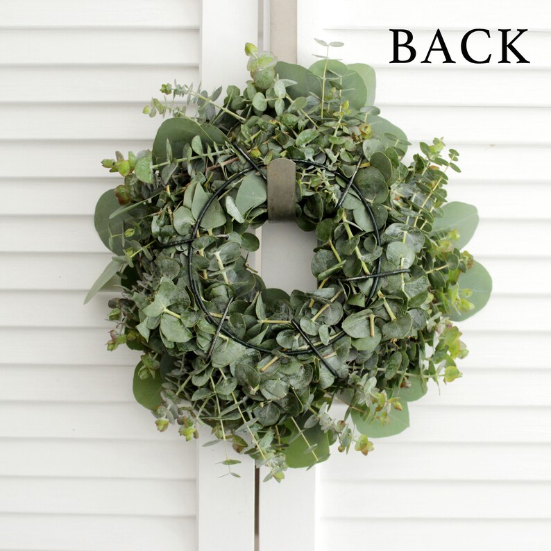 Fresh Handmade Farmhouse Wreath 12 inch Baby Blue & Silver Dollar Eucalyptus Greenery Wreath Home Décor Housewarming Gift Wedding image 2