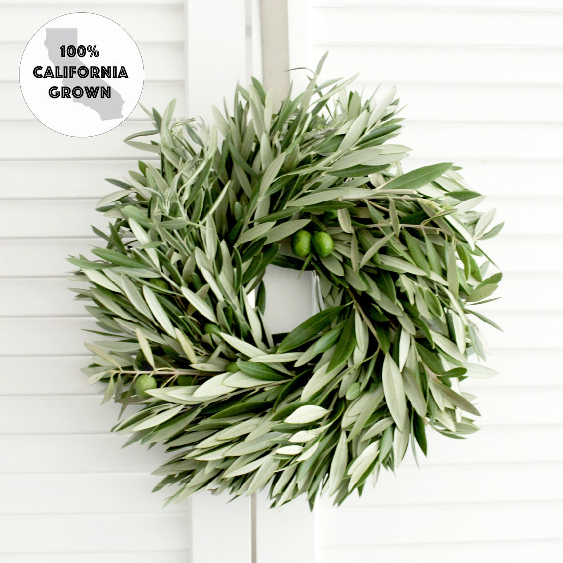 Fresh Handmade Olive Branch Wreath 12 Greenery Wreath Etsy