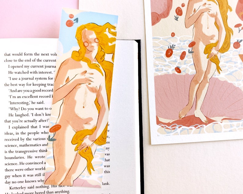 Venus Bookmark The Birth of Venus, Botticelli Illustration, Famous Artwork, Goddess, Aphrodite, Feminist Stationery image 6